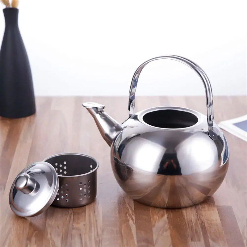 Portable Stainless Steel Water Kettles Teapot With Infuser F - 实物图
