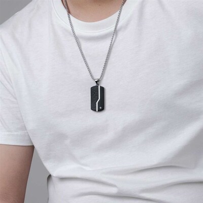 Mens fashion stainless steel room light sand black pendant
