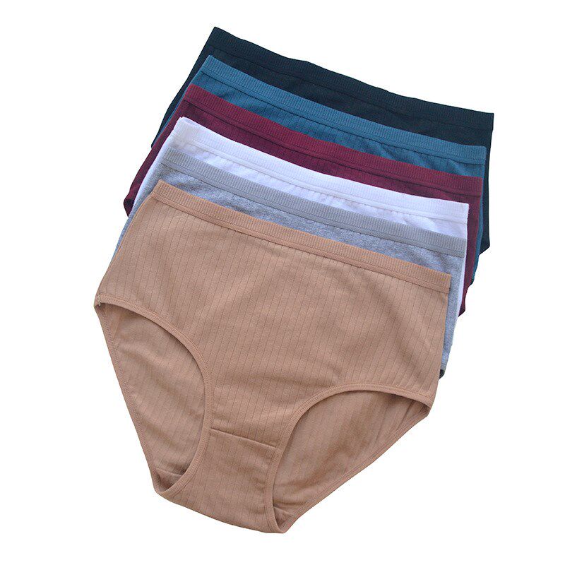 High Waist Cotton Briefs Women Underwear 6pcs Underpants Set图片