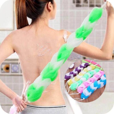 Long Bath Sponge and Exfoliating Cloth, Hangable, Soft Multi
