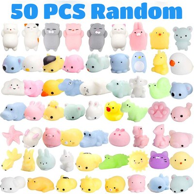 50-5PCS Kawaii Squishies Mochi Anima Squishy Toys For Kids A