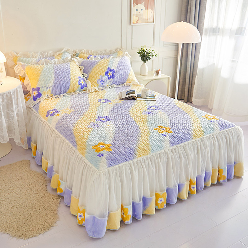 新款冬季类床裙式单件1.8m2床罩加厚夹棉珊瑚绒围裙防滑,床上用品,床裙,淘宝优惠券,粉丝福利购,淘宝优惠卷