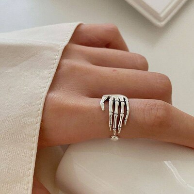 Retro Punk Opening Skull Finger Rings Steampunk Hip Hop Pers