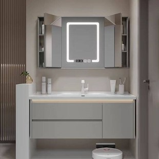 智能浴室柜陶瓷一体盆5/75CM85/95公分105/115厘米洗漱台盆