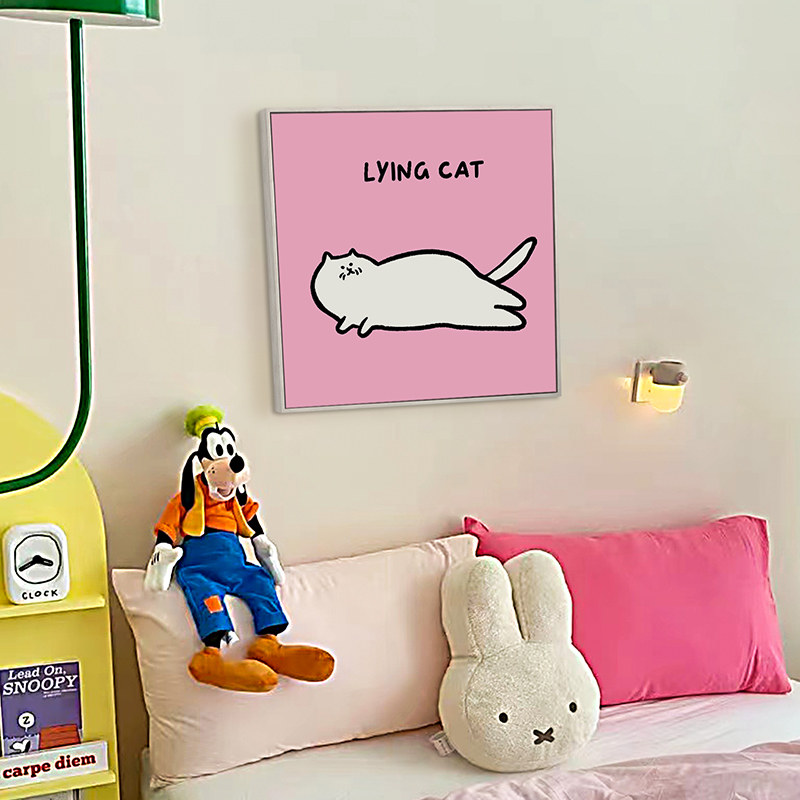 努高 可爱卡通插画装饰画治愈系女生卧室儿童房床头壁画挂画摆画