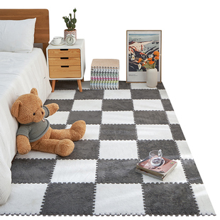 床边地毯家用卧室网红ins风少女拼接地垫冬天保暖房间整铺垫冬季