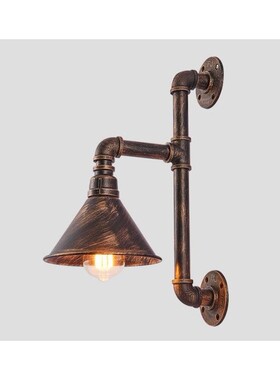 f复古工业18889餐厅酒吧台道灯具l过ot背景墙铁艺水管风壁灯工业