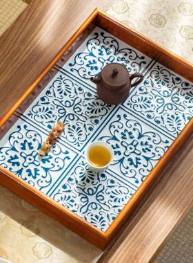 中式点实木长方形茶盘XJDS-001托盘家新用餐盘心盘商用干果盘高颜