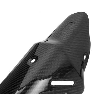 高摩托车排气防烫盖管斜三角碳纤维隔热板保护98932壳罩隔热通用