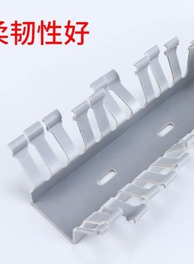 蓝色PVC线槽 阻燃U型配电箱线槽电缆通用防火明装开口齿形行线槽*