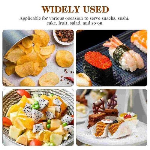 100 Pcs Hot Dog Trays Disposable Sushi Wood Boat Tortillas