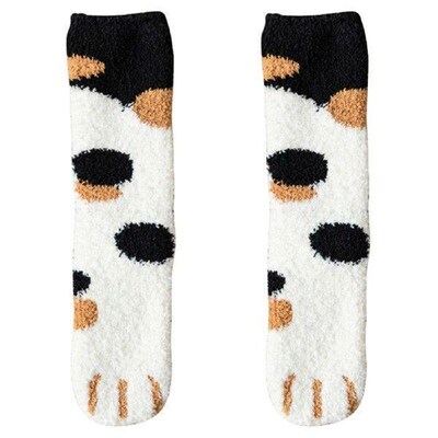 Cute Cat Claws Fleece Socks Female Cat Claw Socks with