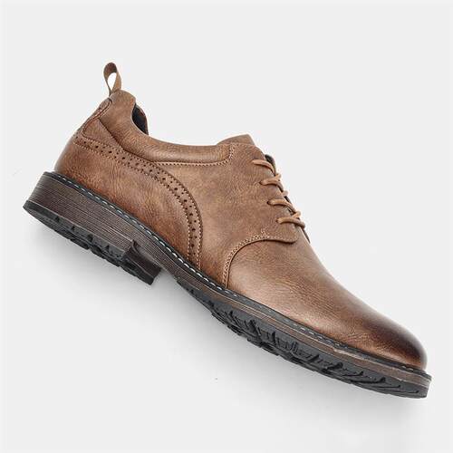 Men Casual Leather Shoes Vintage Burnished Oxfords 复古皮鞋