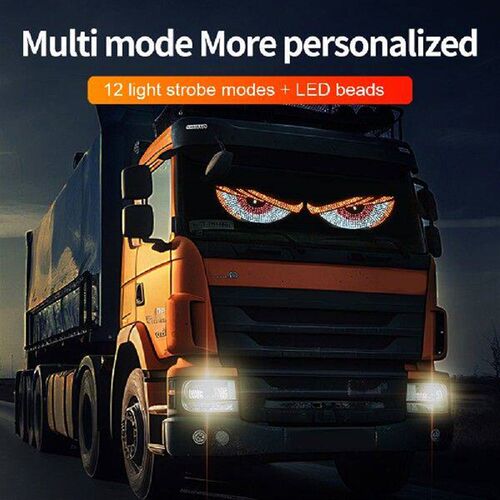 2Pcs LED Car Devil Eye Decorative Light USB Car Dynamic