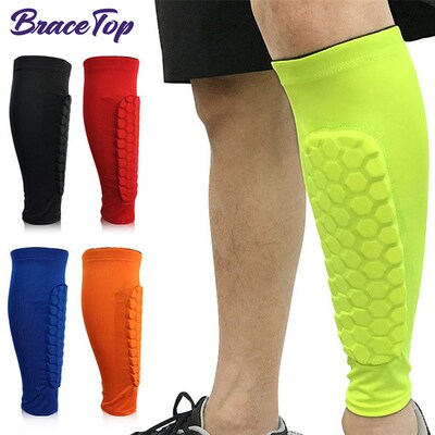 BraceTop 1 PC Football Shin Guards Protector Soccer Honeycom