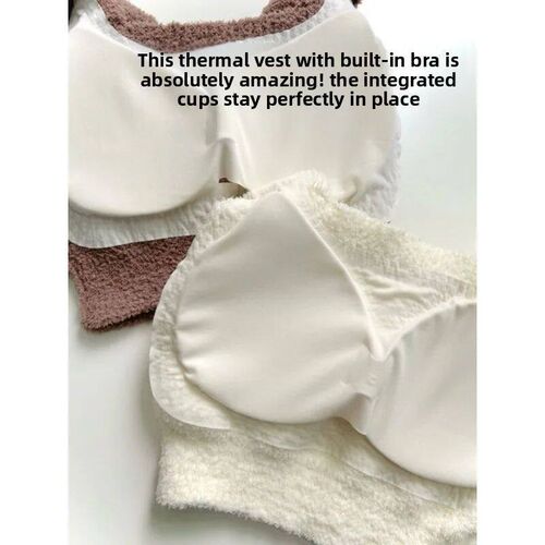 Warm Plush Small Suspender Vest for Women Outside, Autumn an