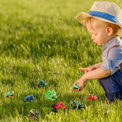12 Pack Mini Rubber frog squishy Figure Toys Sets for Decor