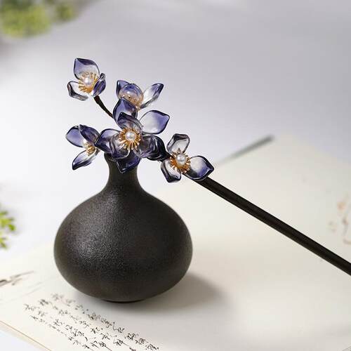 Sandalwood Flower Shape Hairpin Clips Handmade Coiled Wooden