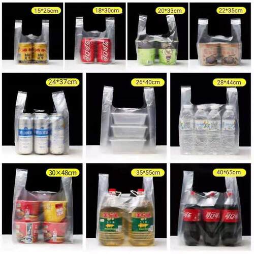 Transparent plastic bags white commercial convenience bag of