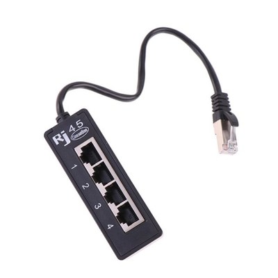 Splitter Ethernet RJ45 Cable Adapter 1 Male To 4 Female Port