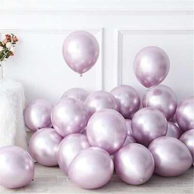 30pcs/Set 10inch New Glossy Hot Pink Metal Pearl Latex Ballo