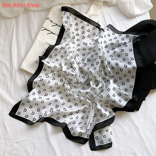 Satin Silk Scarf Women Designer Brand Kerchief Neck Scarfs 7