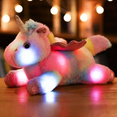 Colorful Luminous Unicorn LED Light Plush Pillow Cushion Kid