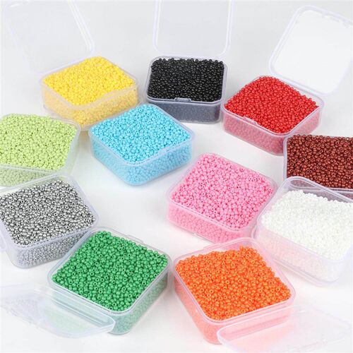 4000pcs/box 2mm Charm Czech Glass Seed Beads Round Spacer Lo