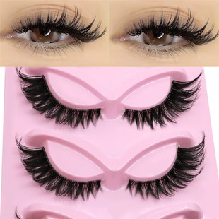 Natural Lashes 5 Pairs Cat Eye Lashes Faux Mink Eyelashes