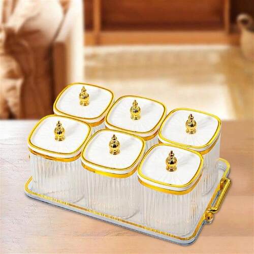 Elegant Fruit And Nut Serving Tray with Lid - Stylish Food