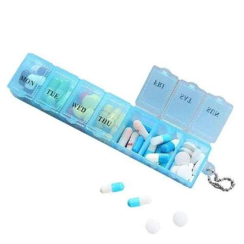 .Clear 7 Day Pill Medicine Box Weekly Tablet Holder Storage