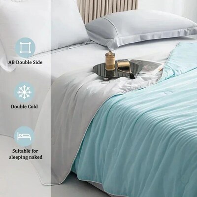 Cooling Blanket for Bed Silky Air Condition Comforter Lightw