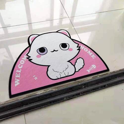 Semicircular Cartoon Door Mat Welcome Entrance Rugs for Home