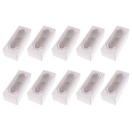 10 Pcs Baking Box White Paper Macaron Box Small Cookie Cake