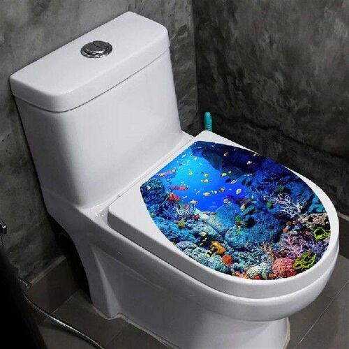 1pcs 3D Toilet Seat Wall Sticker Art Wallpaper Bathroom