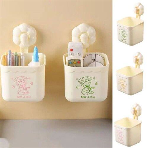 Plastic Suction Cup Storage Box Wall Mounted Removable