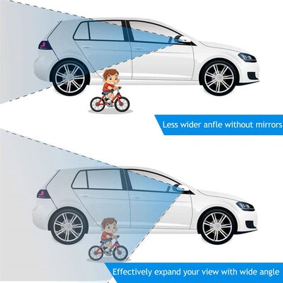 2pcs HD Frameless Car Blind Spot Mirrors Car Safety Driving