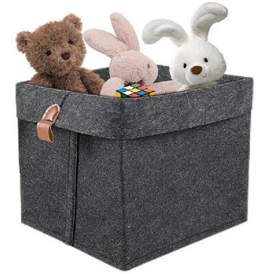 Felt Cube toys Organizer Foldable 12L Fabric Storage Basket