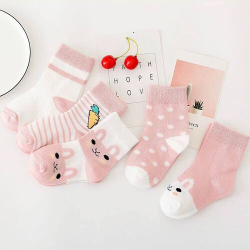 5 Pairs/Lot Kids Soft Cotton Socks Boy Girl Baby Infant Fash