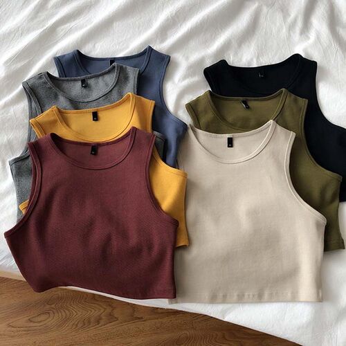 Summer new ladies retro crop top high waist slimming stch sl