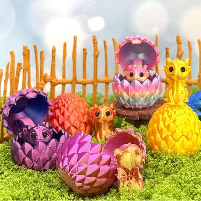 3D Printed Dragon Eggs Set with Mini Cute Dragon Inside toys