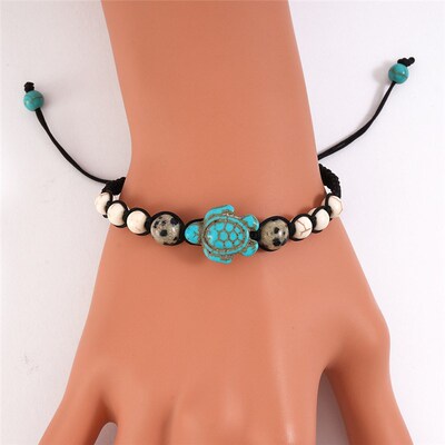 2Pcs New Sea Turtle Beads Bracelets For Women Men Classic
