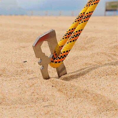 6pcs Stainless Steel Camping Ground Pegs 28cm Tent Nail