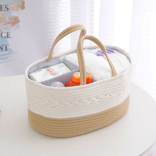 Cotton Baby Diaper Caddy Organizer Nursery Storage Bin Baske