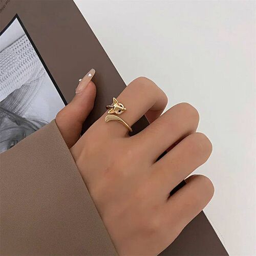 Vintage Fox Ring for Women Personality Swallow Frog Index Fi