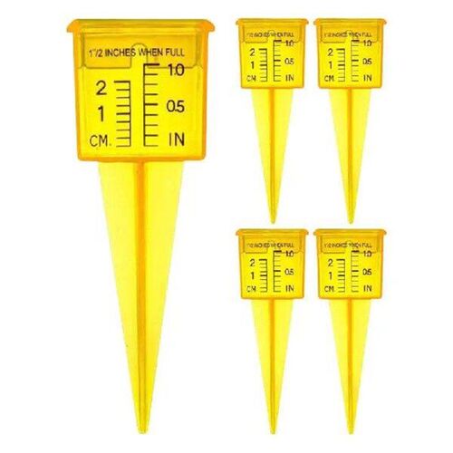 Rain Measure Gauge Portable Yellow Garden Rain Gauge 5 PCS
