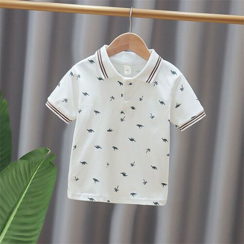 Simple Dinosaur Polo Shirt Stylish Comfy Versatile for Summe
