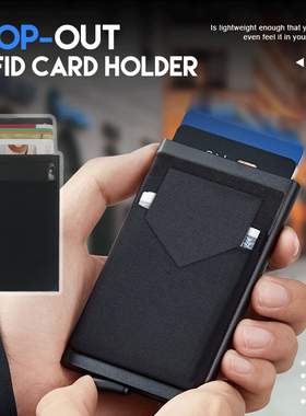 Rfid Smart Wallet Card Holder Metal Thin Slim Men Women Wall