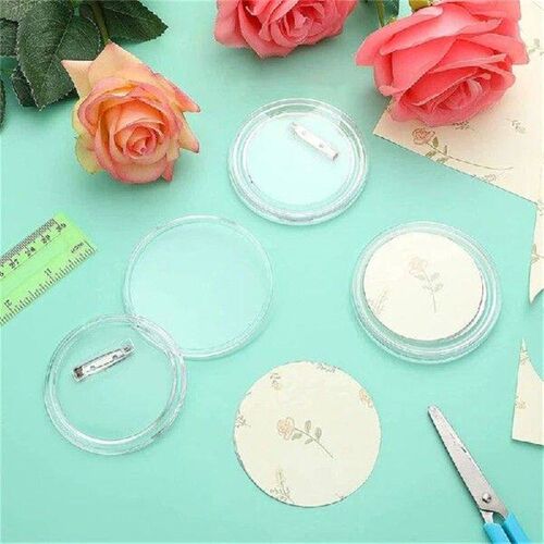 Transparent Acrylic Badge Button Blanks for DIY Clothing