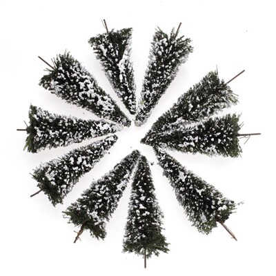 10pcs Model Pine rees Miniature White Snow rees Winter Fores